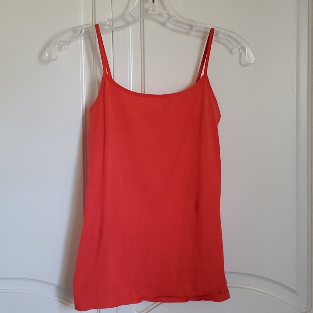 Spaghetti Strap Red Orange Tank Top